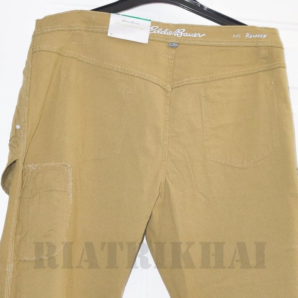 TAN NWT Men Utility Pant Eddie Bauer Men’s Relaxed Fit Straight Leg - Picture 10 of 12